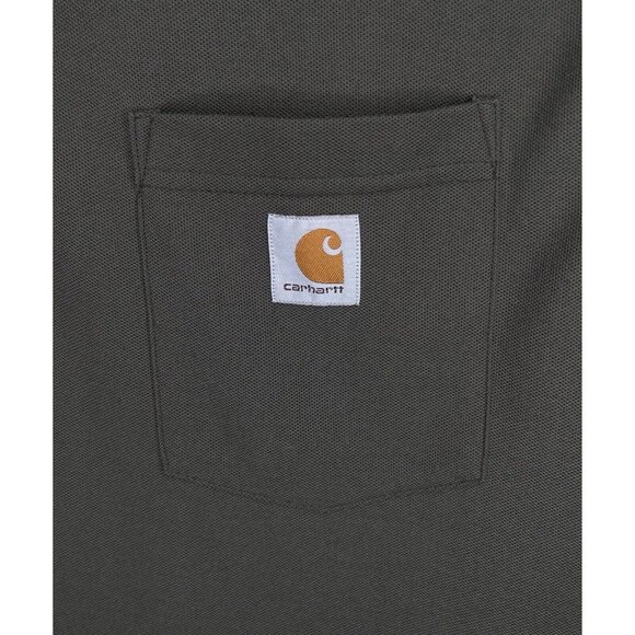 Carhartt Original Fit Collared Green Mens XL Tall Short Sleeve Polo Shirt Pocket - Picture 3 of 4